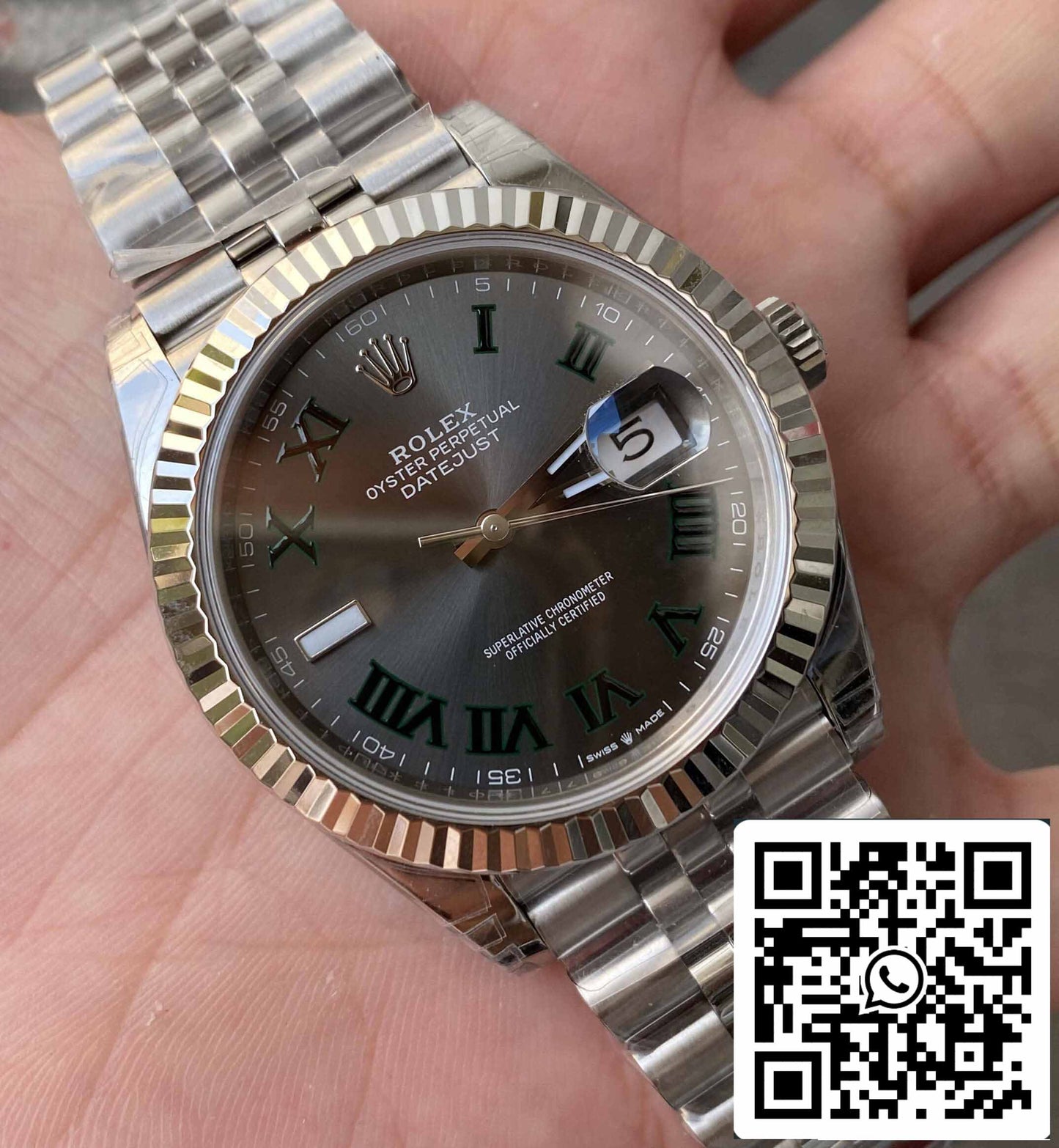 Rolex Datejust M126334-0022 41MM 1:1 Best Edition VS quadrante verde di fabbrica