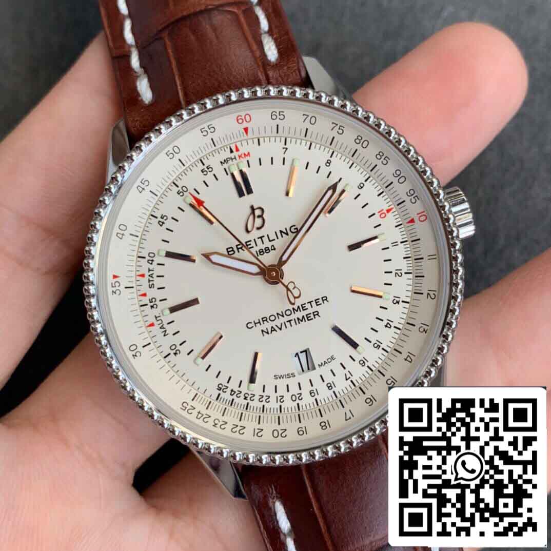 Breitling Navitimer 1 A17326211G1P2 1:1 Mejor edición V7 Esfera plateada de fábrica