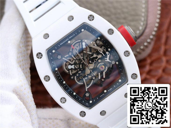 Richard Mille RM055 cinturino in caucciù bianco ceramico KV Factory 1: 1 della migliore edizione