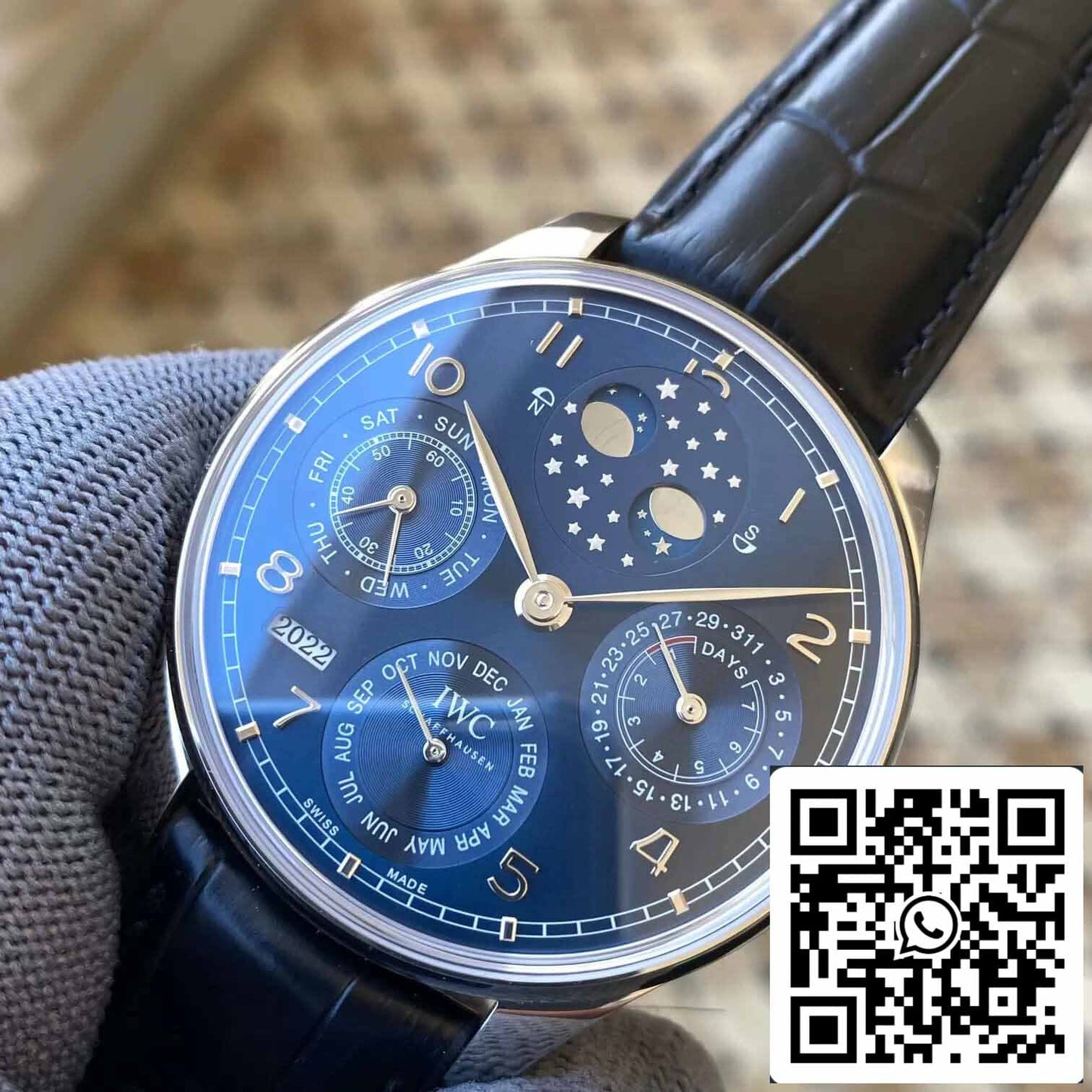 IWC Calendario Perpetuo Portugués IW503401 1:1 Mejor Edición APS Esfera Azul de Fábrica