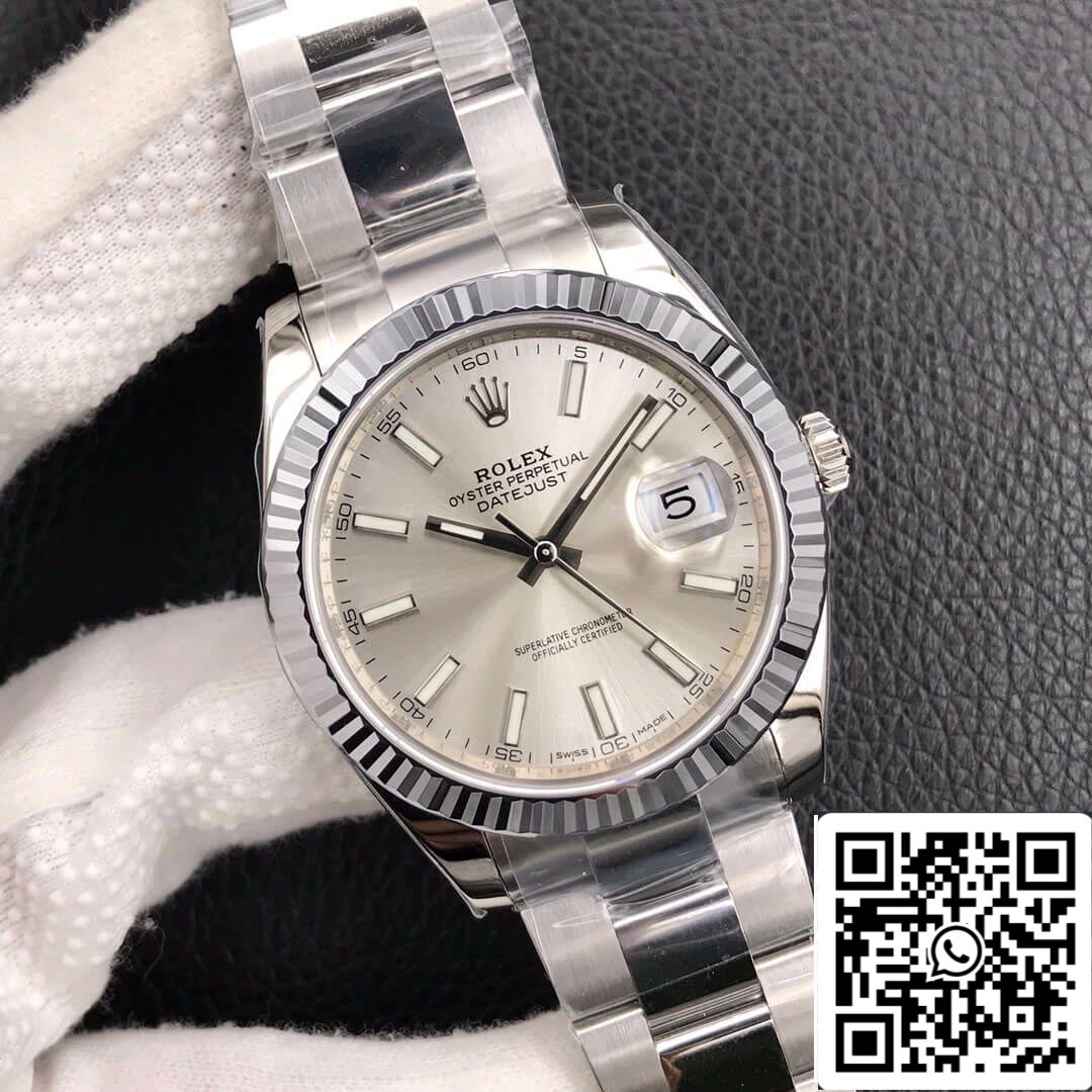 Rolex Datejust M126334-0003 1:1 Best Edition VS quadrante argento di fabbrica