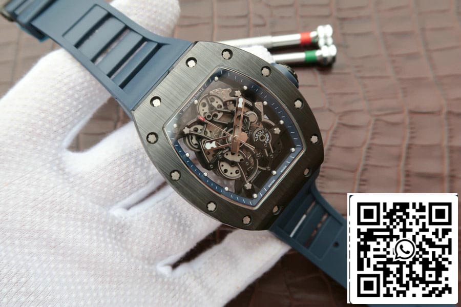 Richard Mille RM055 1:1 Mejor Edición KV Factory Correa Azul Oscuro