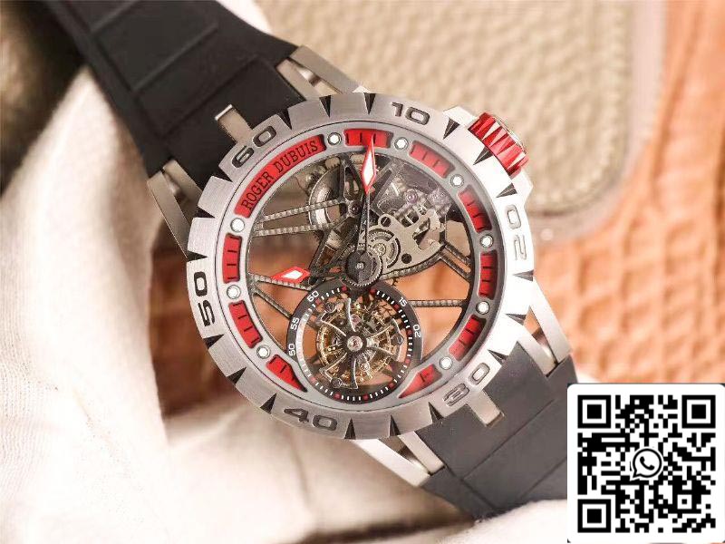 Roger Dubuis Excalibur Spidr (king series) RDDBEX0622 Tourbillon JB Factory 1:1 Best Edition red skeleton dial Swiss RD505SQ