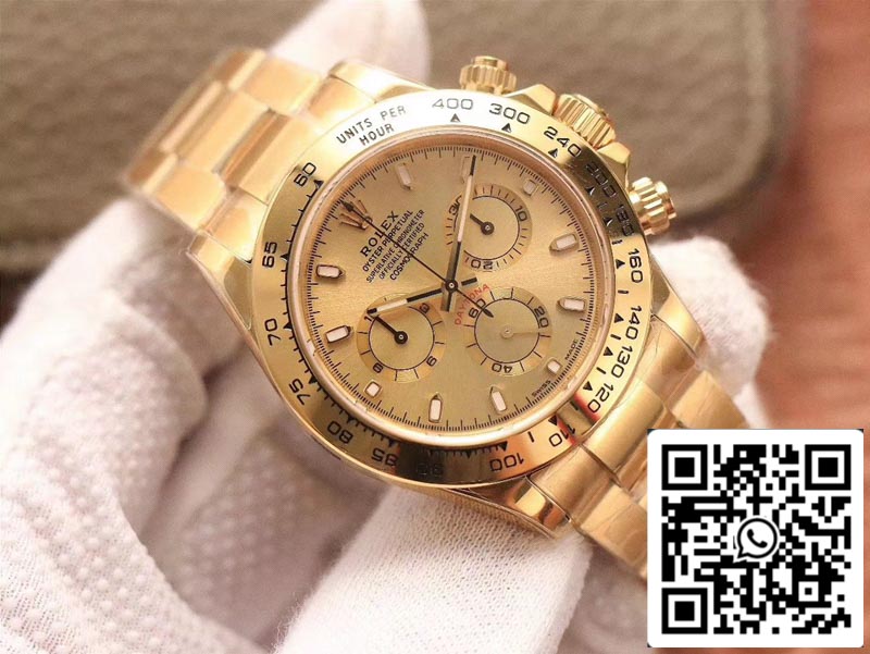 Rolex Daytona Cosmograph M116508-0003 1:1 Best Edition Noob Factory quadrante dorato svizzero ETA4130