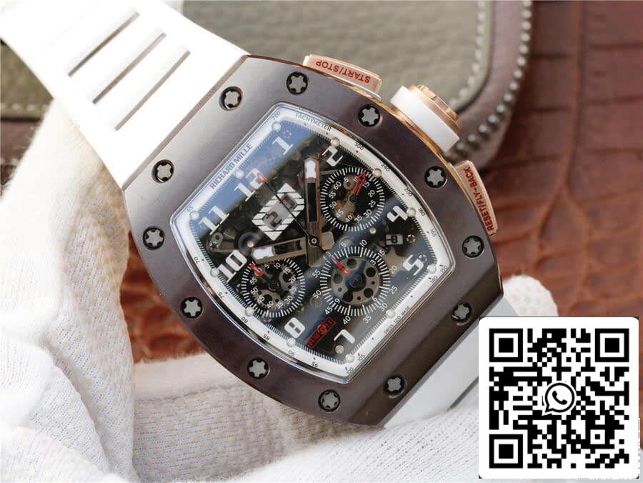 Richard Mille RM011 cinturino bianco in ceramica KV Factory 1: 1 della migliore edizione