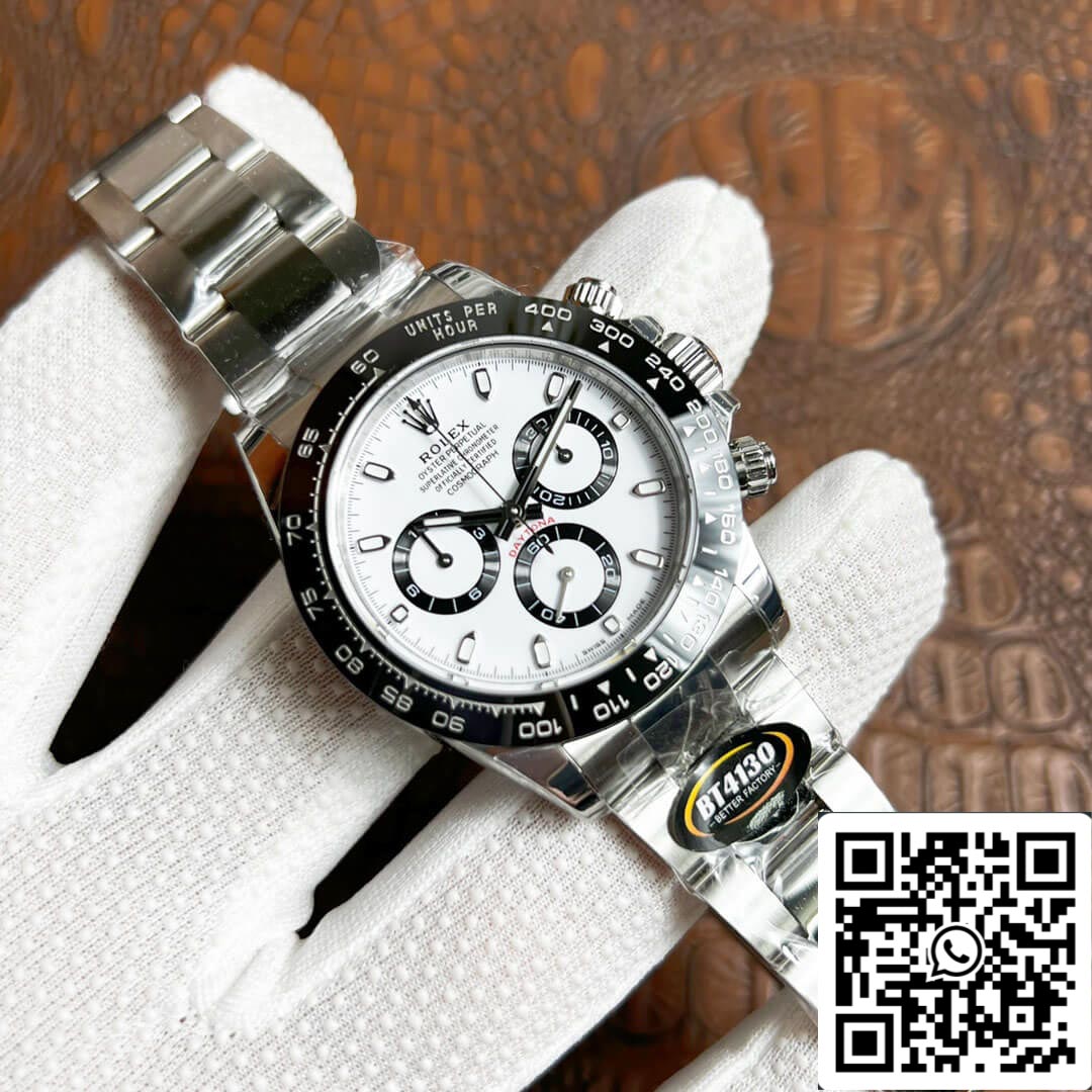 Rolex Daytona M116500LN-0001 1:1 Mejor edición BT Factory esfera blanca