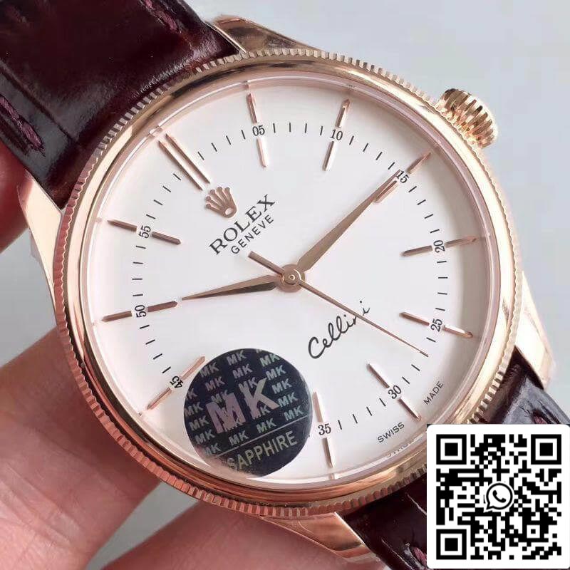 Rolex Cellini 50505 MKS Factory 1:1 Mejor Edición Suizo ETA3132 Esfera Blanca