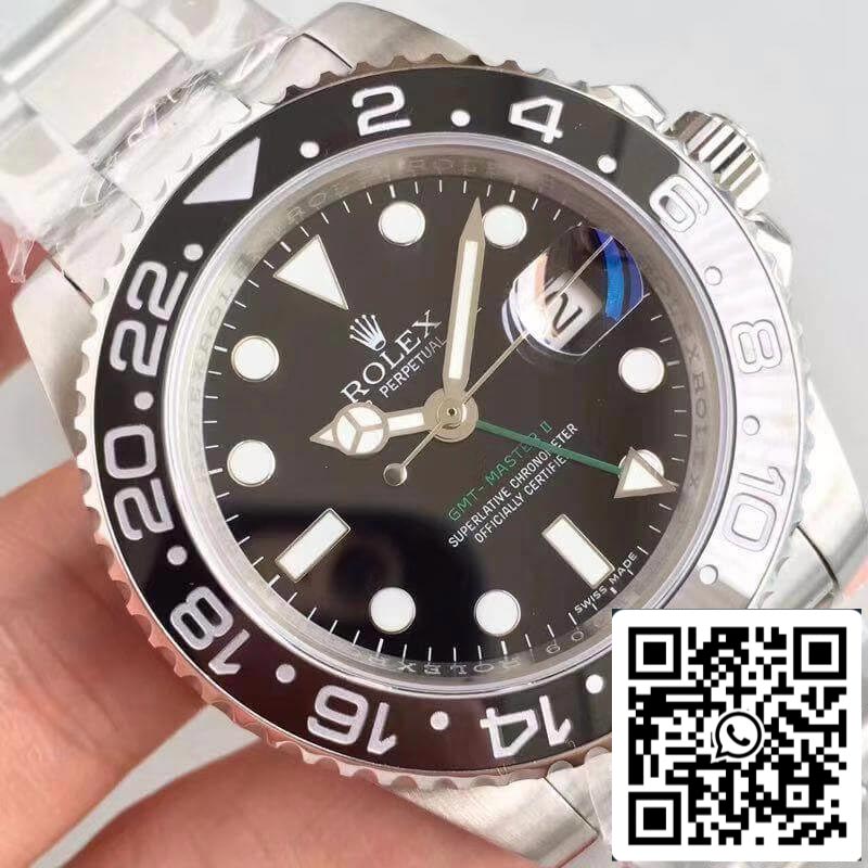 Rolex GMT-Master II 116710LN Noob Factory Esfera negra 1:1 Mejor edición suiza ETA2836-2