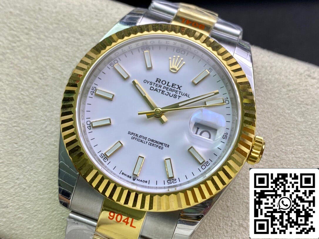 Rolex Datejust M126333-0015 1:1 Best Edition EW quadrante bianco di fabbrica