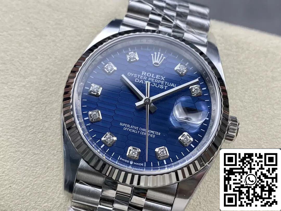 Rolex Datejust M126234-0057 36MM 1:1 Best Edition Quadrante blu fabbrica pulita