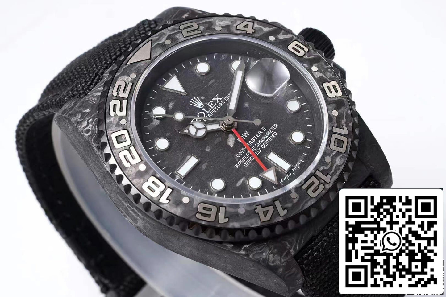 Rolex GMT-MASTER II Diw 1:1 Best Edition Carbon Fiber Black Fabric Strap