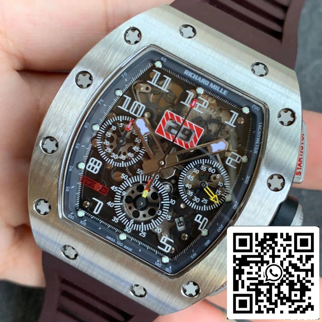 Cinturino Richard Mille RM11 1: 1 Best Edition KV Factory titanio marrone