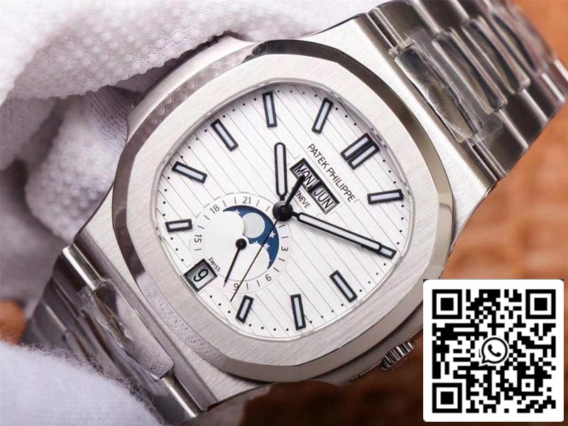 Patek Philippe Nautilus 5726/1A-010 1:1 Mejor Edición PF Factory Esfera Blanca Suiza ETA324