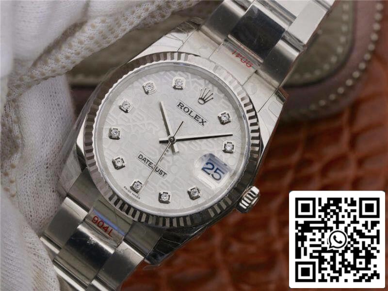 Rolex Datejust 36 116234 AR Factory 1:1 Best Edition Swiss ETA2836-2 Quadrante computer argento