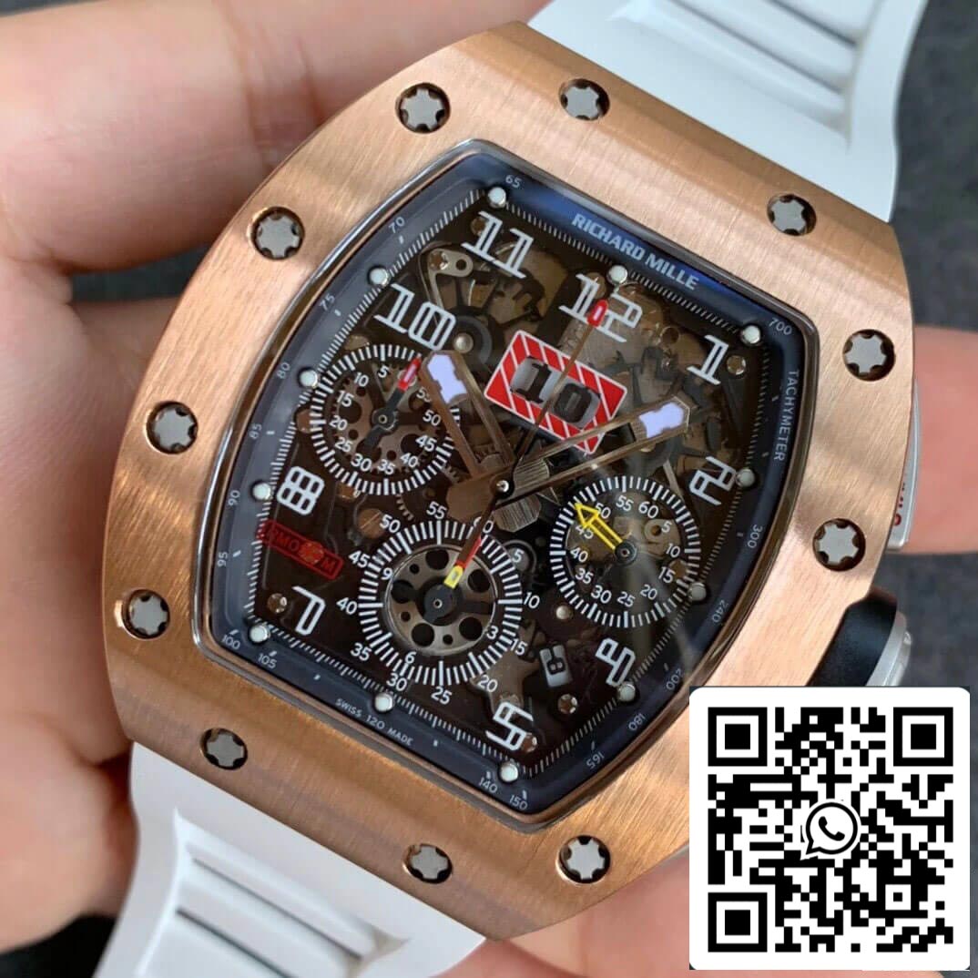 Cinturino bianco in oro rosa Richard Mille RM11 1: 1 Best Edition KV Factory