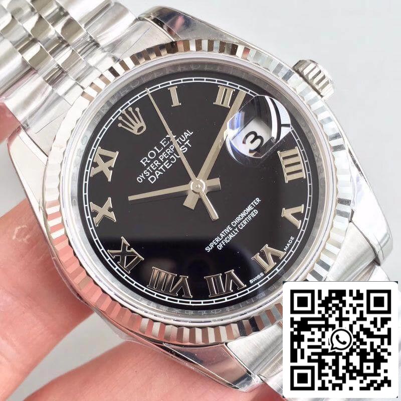 Rolex Datejust 116334 EW Factory 1:1 Best Edition Swiss ETA2836 Black Dial Roman Marker