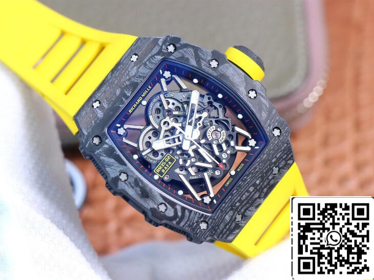 Richard Mille RM35-02 1:1 Mejor Edición ZF Factory Correa de Caucho Amarilla