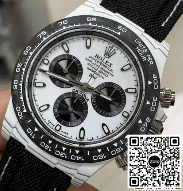 Rolex Daytona 1:1 Best Edition Diw Factory NTPT quadrante bianco in fibra di carbonio