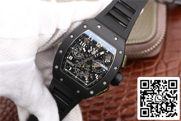 Richard Mille RM-011 Cinturino nero KV Factory 1: 1 della migliore edizione