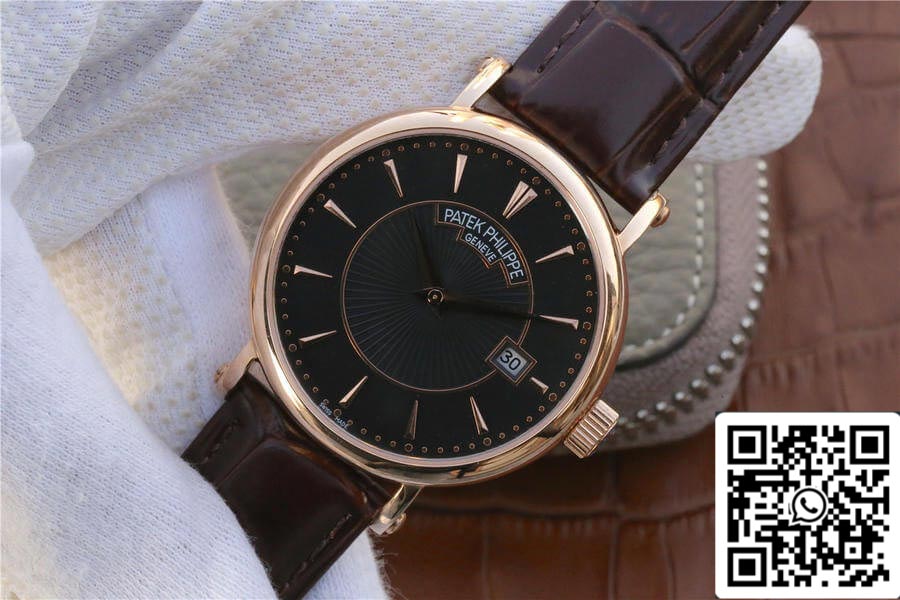 Patek Philippe Calatrava 1:1 Best Edition ZF Factory cinturino in pelle oro rosa