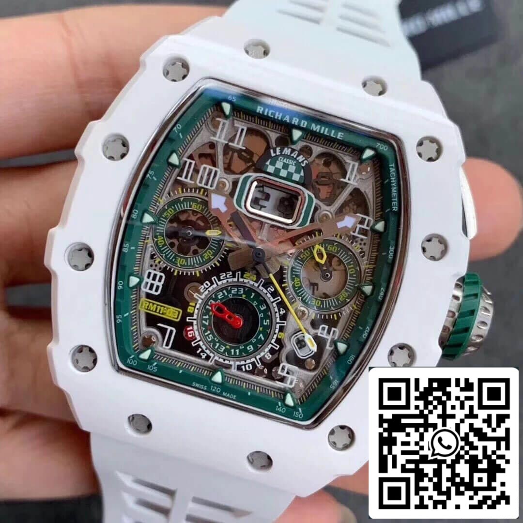 Richard Mille RM011-03 1:1 Best Edition KV Factory White Strap