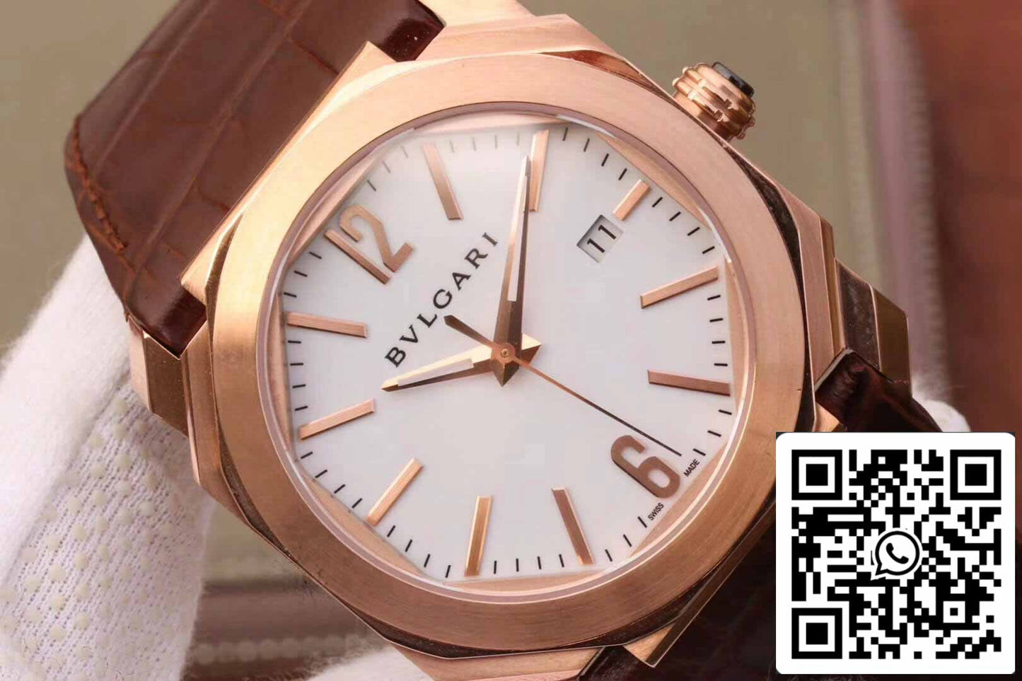 Bvlgari Octo 102119 BGOP38WGLD 1:1 Mejor edición esfera blanca