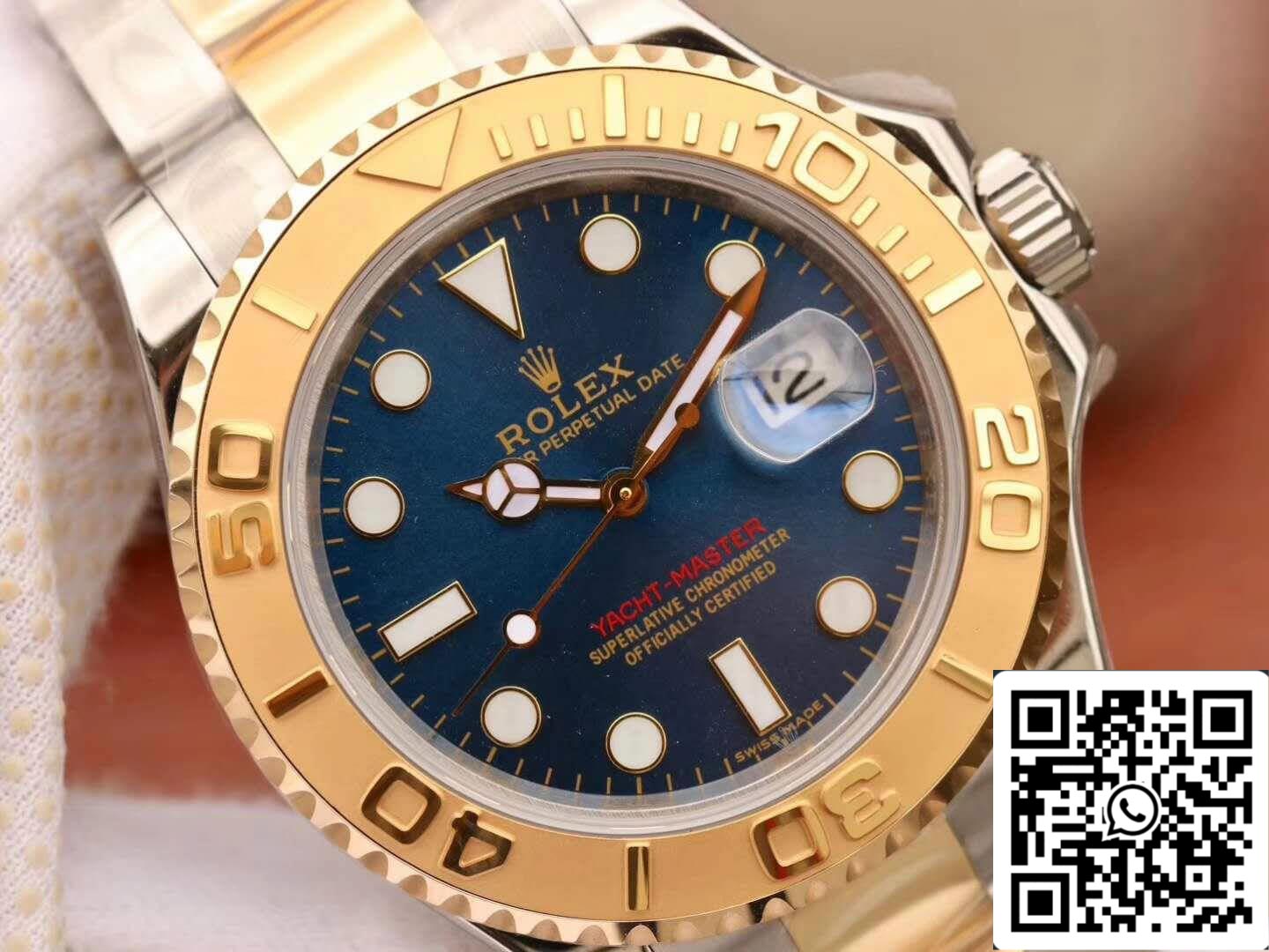 Rolex Yacht-Master 40 mm 16623 1:1 Mejor edición suiza ETA2836 esfera azul envuelta en oro