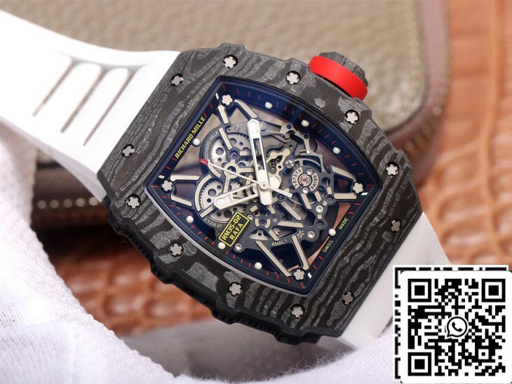 Richard Mille RM35-02 1:1 Mejor Edición ZF Factory Correa de Caucho Blanca