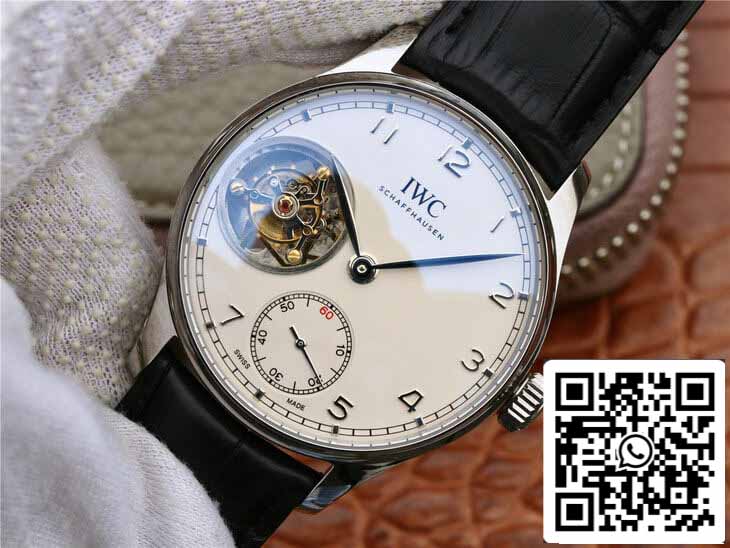 IWC Tourbillon portugués 1:1 Mejor edición ZF Factory esfera blanca