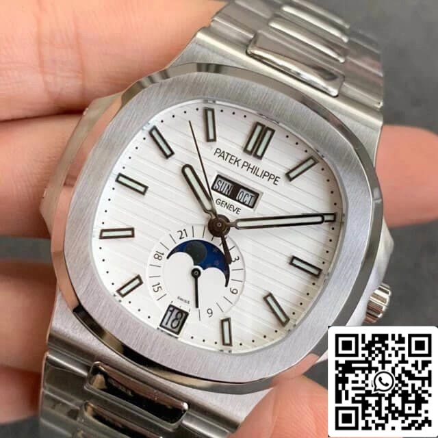 Patek Philippe Nautilus 5726/1A-010 1:1 Best Edition GR quadrante bianco di fabbrica