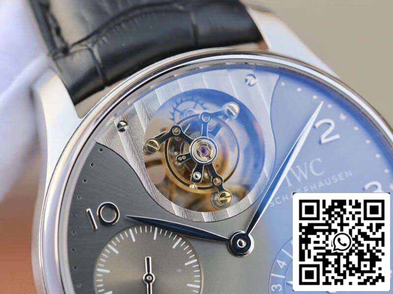 IWC Portoghese IW504210 Tourbillon 1:1 Best Edition Quadrante grigio ardesia su cinturino in pelle nera Movimento svizzero ETA Tourbillon