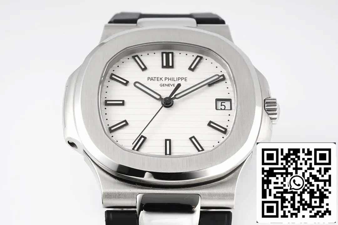 Patek Philippe Nautilus 5711 1:1 Mejor edición PPF Factory esfera blanca correa de caucho