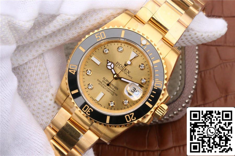 Rolex Submariner 116618 1:1 Best Edition Noob Factory V7 Gild Diamond-Studded Dial