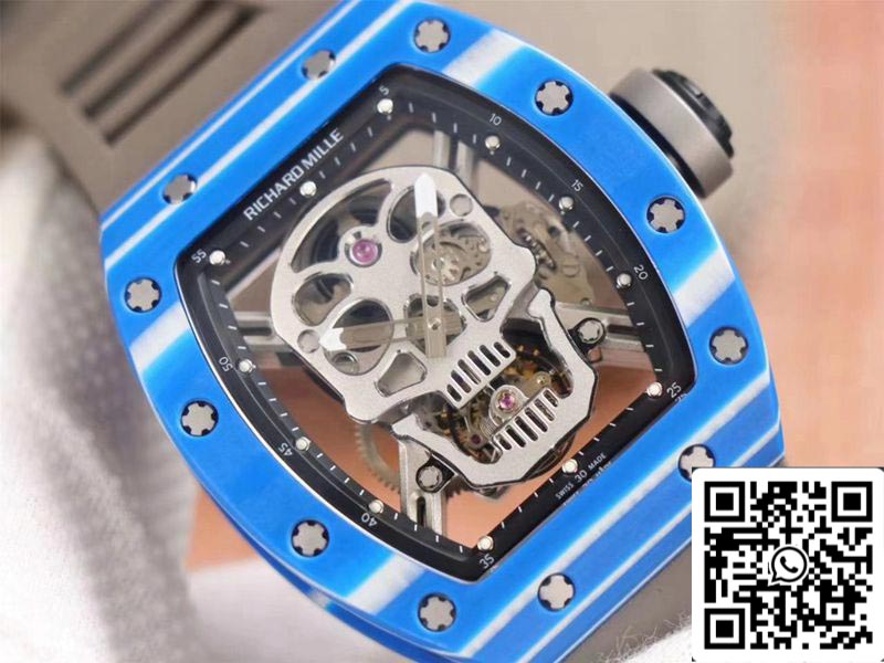 Richard Mille RM052-01 1:1 Mejor Edición JB Factory Tourbillon Suizo de Cerámica Azul