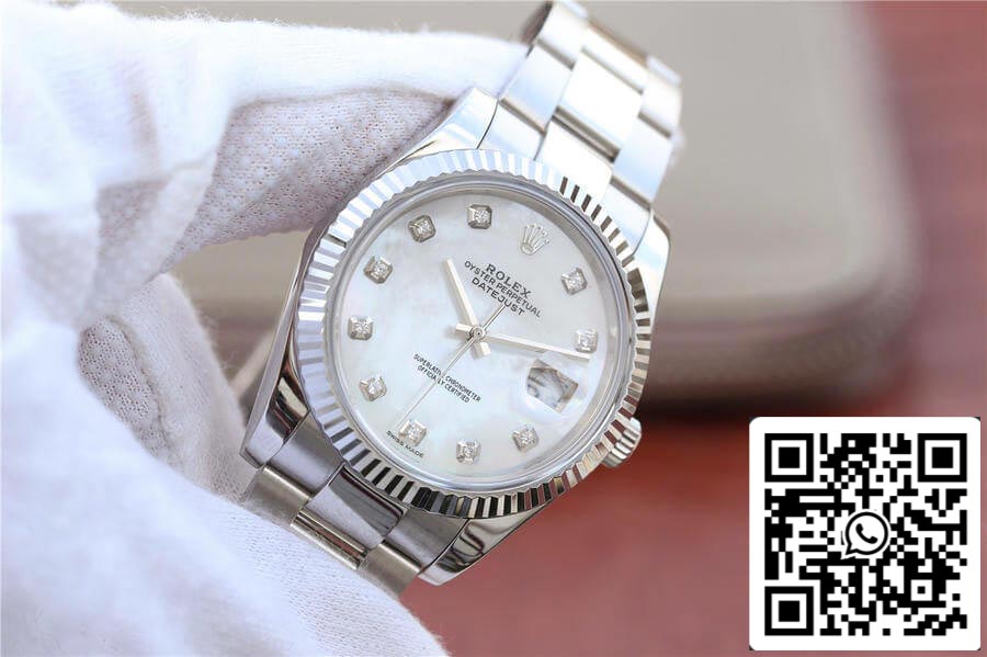 Rolex Datejust M126334-0019 1:1 Best Edition EW Factory quadrante bianco in madreperla