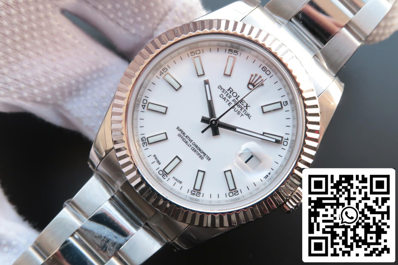 Rolex Datejust M126334-0009 1:1 Best Edition EW quadrante bianco di fabbrica