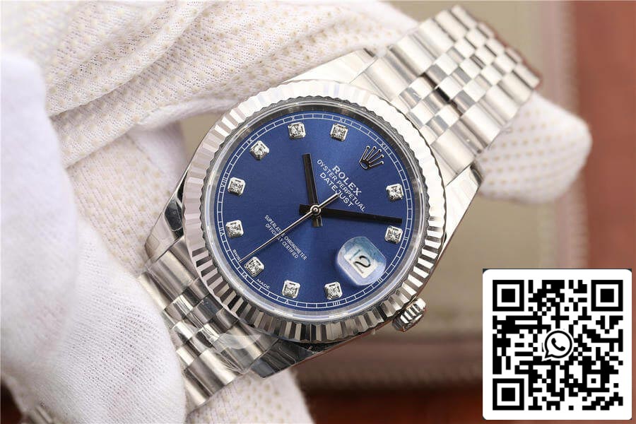 Rolex Datejust M126334-0016 1:1 Best Edition EW Factory quadrante blu con diamanti