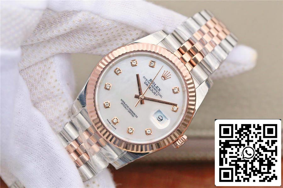 Rolex Datejust M126331-0014 1:1 Best Edition EW Factory Rose Gold Mother-Of-Pearl Dial