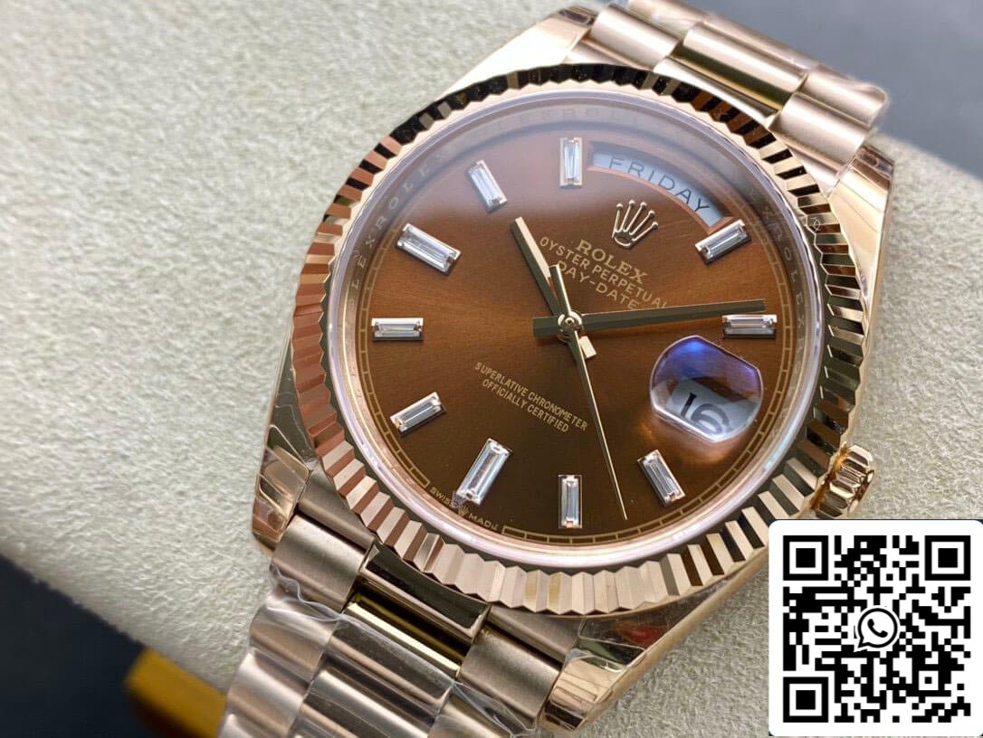 Rolex Day Date 228235 1:1 Best Edition EW Factory V2 quadrante marrone