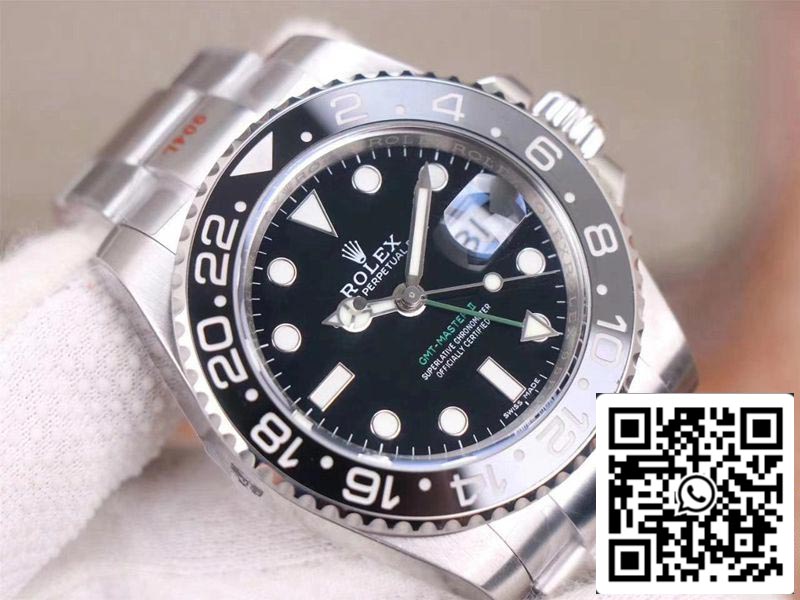 Rolex GMT Master II 116710LN-78200 1:1 Mejor edición Noob Factory V11 esfera negra suiza ETA3186