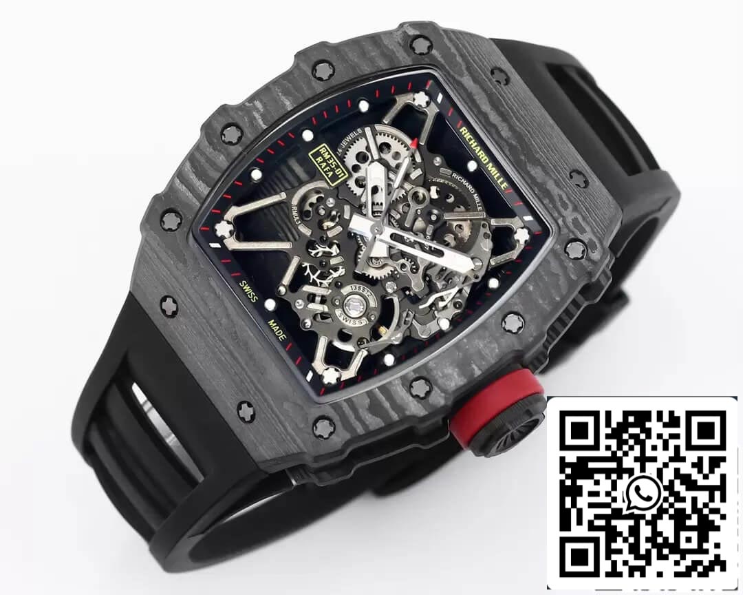 Richard Mille RM35-01 1: 1 Best Edition BBR Factory Cinturino in caucciù nero