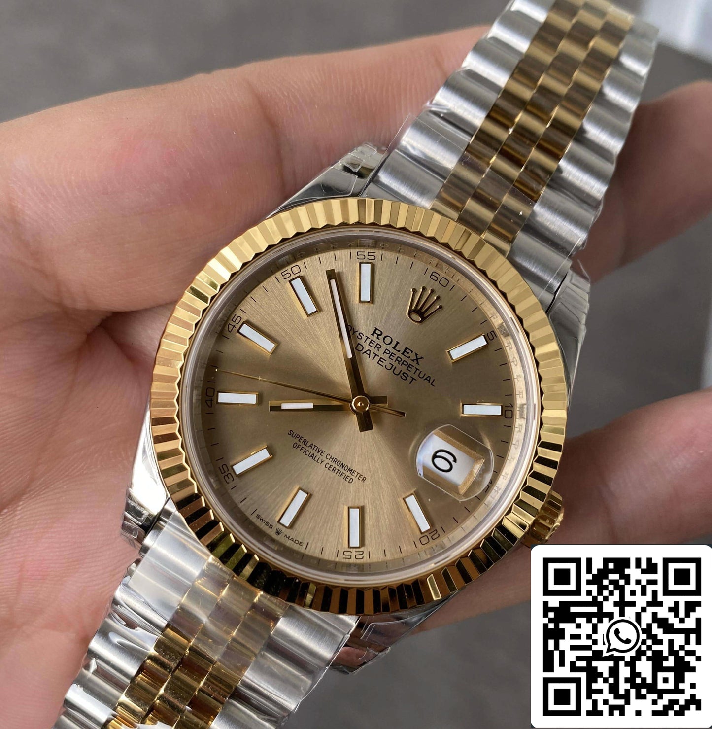 Rolex Datejust M126333-0010 41MM 1:1 Mejor Edición VS Bisel Dorado de Fábrica