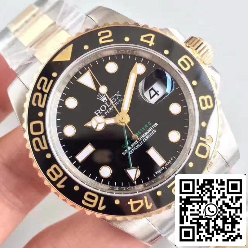 Rolex GMT-Master II 116713LN Noob Factory Relojes para hombre 1:1 Mejor edición suizo ETA3186 envuelto en oro