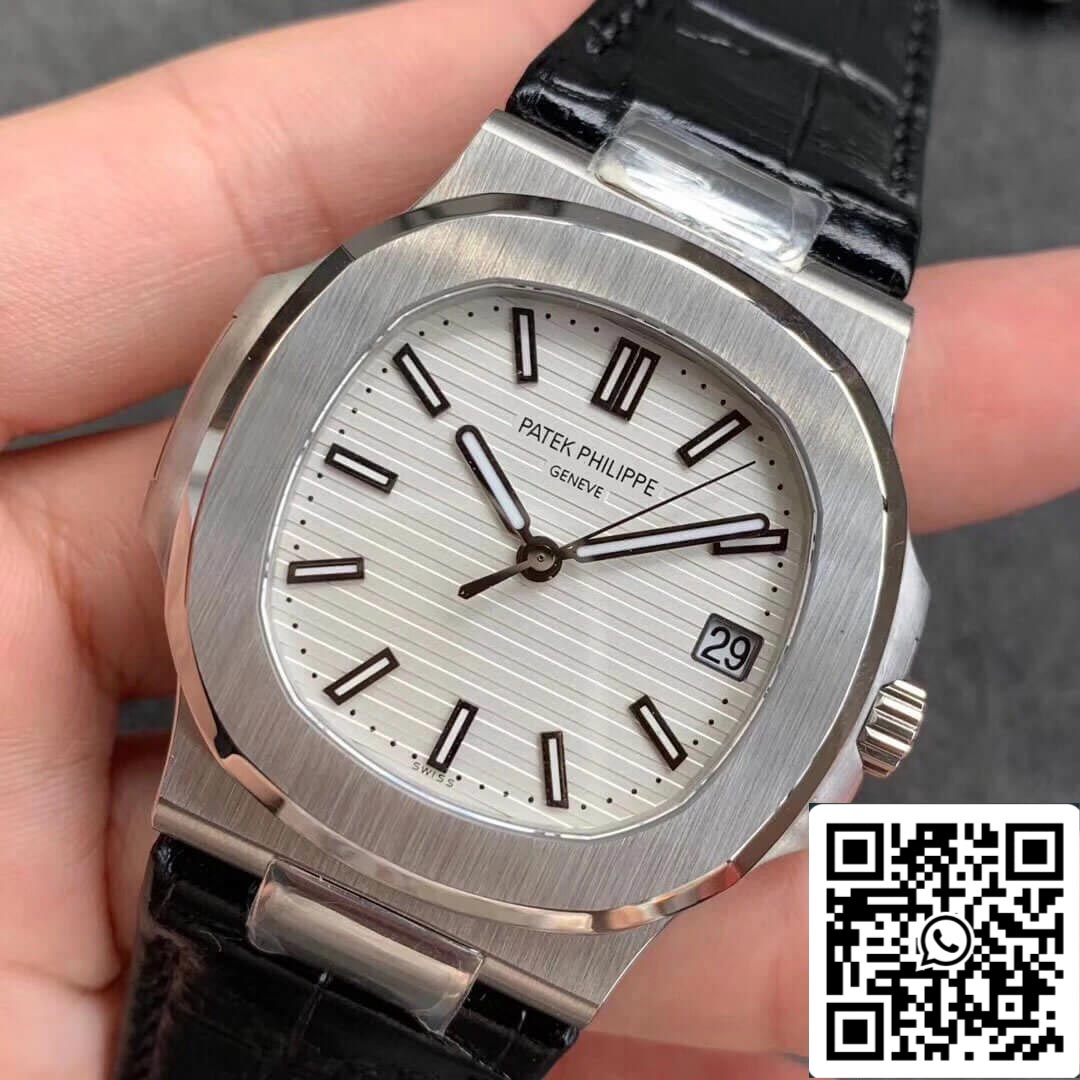 Patek Philippe Nautilus 5711G 1:1 Mejor edición PPF Factory V4 esfera blanca suiza ETA324