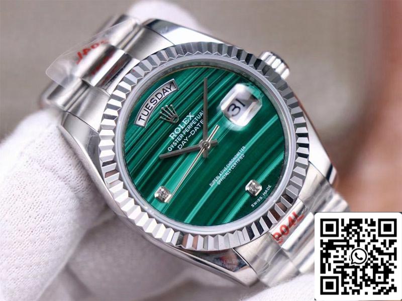 Rolex Day Date President 18038 1: 1 Best Edition quadrante con diamanti verde malachite Movimento svizzero