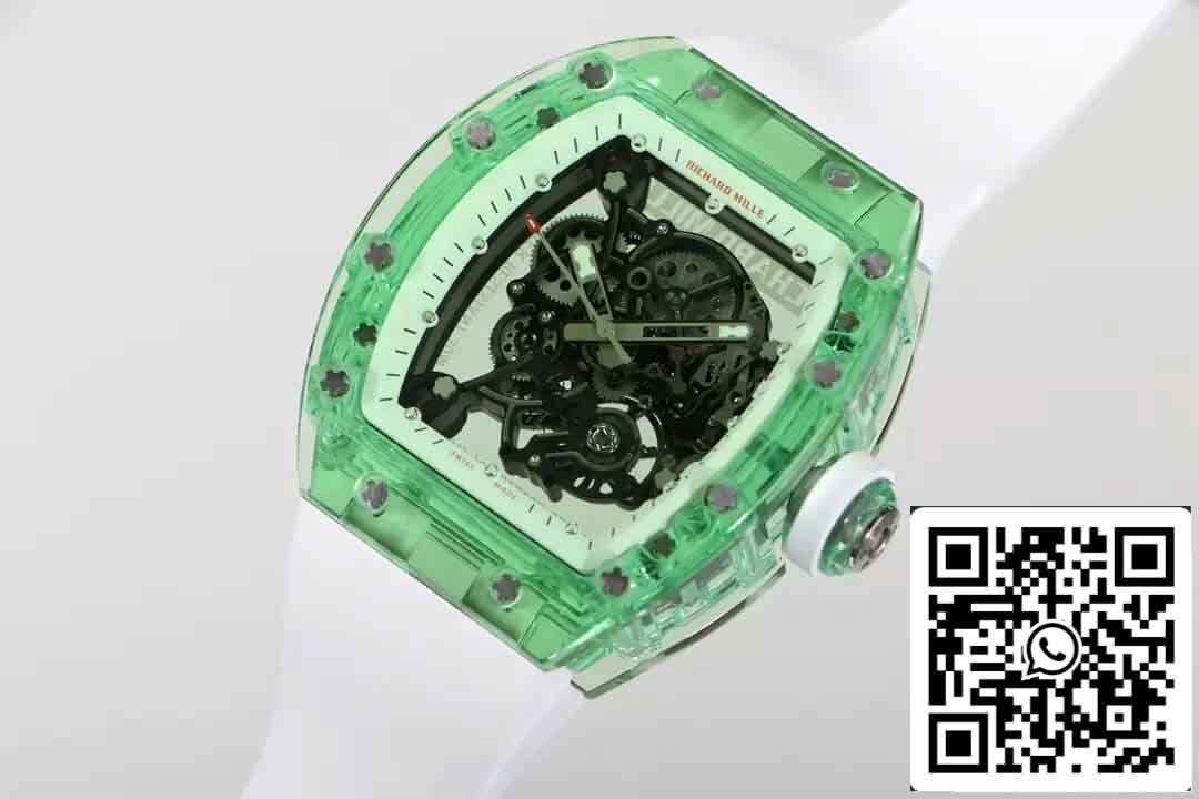 Réplica Richard Mille RM055 Mejor Edición 1:1 RM Factory Caja Transparente Verde