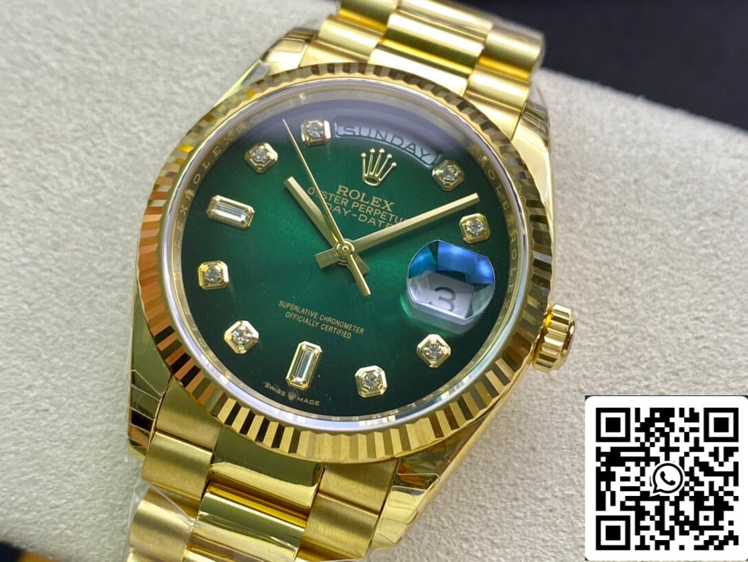 Rolex Day Date M128238-0069 1:1 Mejor edición EW Factory Esfera verde Suiza ETA3255