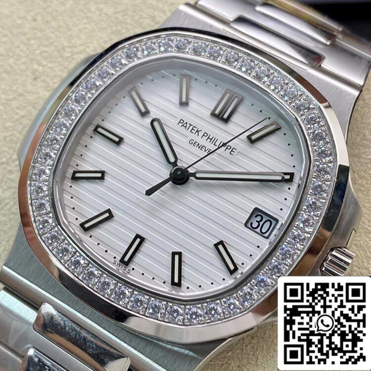 Patek Philippe Nautilus 5713/1G-010 1:1 Mejor Edición PPF Factory V4 Esfera Blanca Suiza ETA324