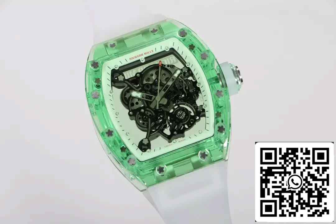 Replica Richard Mille RM055 Miglior quadrante scheletrato verde fabbrica RM edizione 1: 1