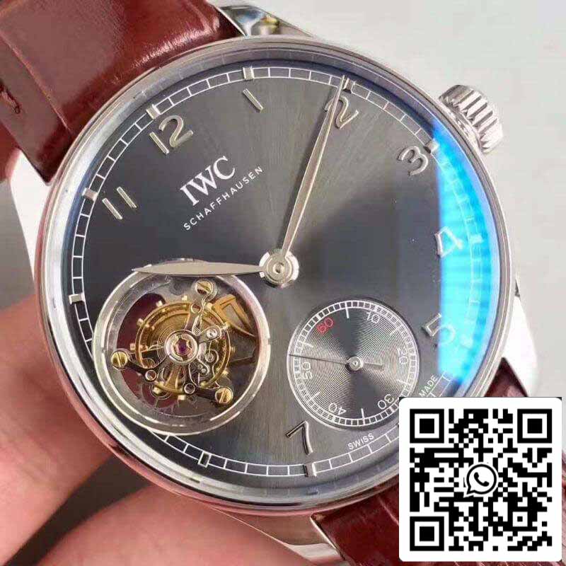 IWC Tourbillon Portugués IW546301 YL Factory 1:1 Mejor Edición Tourbillon Suizo Esfera Antracita